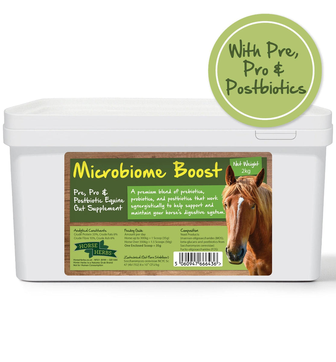 Microbiome Boost Pre, Pro & Postbiotic Gut Health Horse Herbs