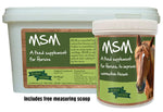 3kg bucket and 500g tub of Horse Herbs MSM methyl-sulphonyl-methane feed supplement for horses